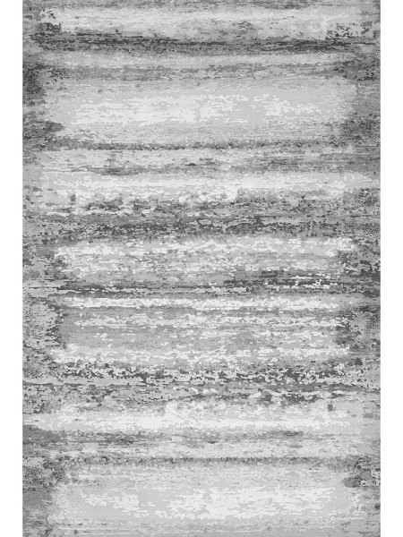 Gri Beyaz Modern Soyut Çizgili İpeksi Dokulu Yıkanabilir Bambu Halı (Stria S10512)