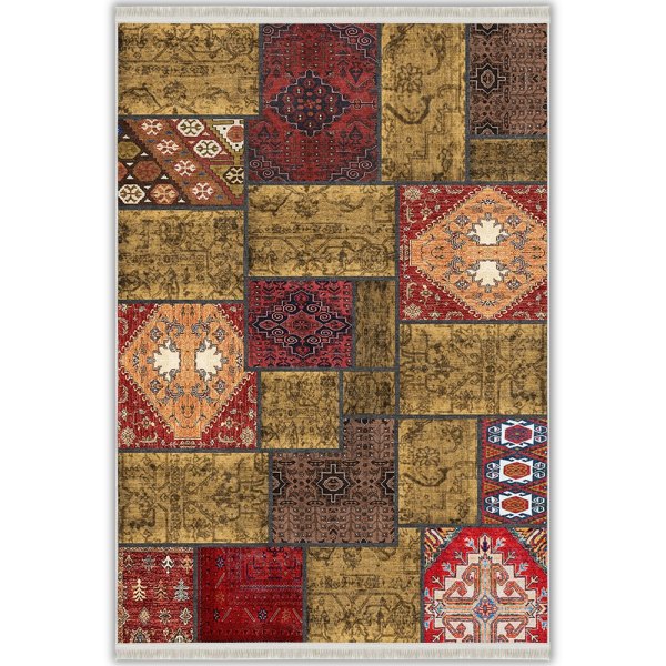 Quintesa Patch 151 Patchwork Halı: Altın Dokularla Klasik Bir Sanat Yorumu