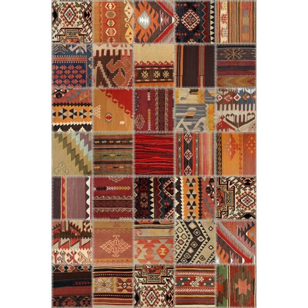 Quintesa Patch11 Bambu Çok Renkli Halı - Otantik Kilim Patchwork Tasarım