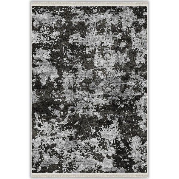 Vezura 10352 Bambu Halı: Siyah-Gri Tonlarda Modern Dokulu Şıklık