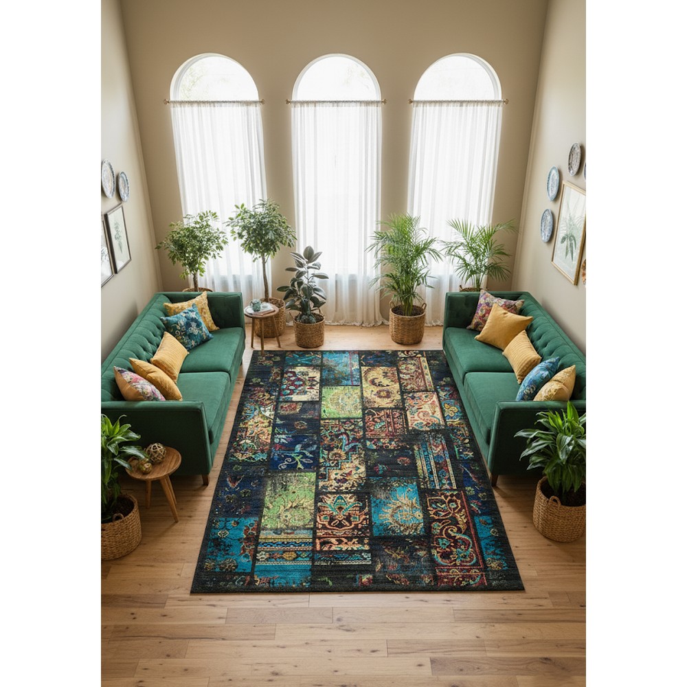 Quintesa Patch 04 Bambu Halı: Renklerin Mozaik Dansı