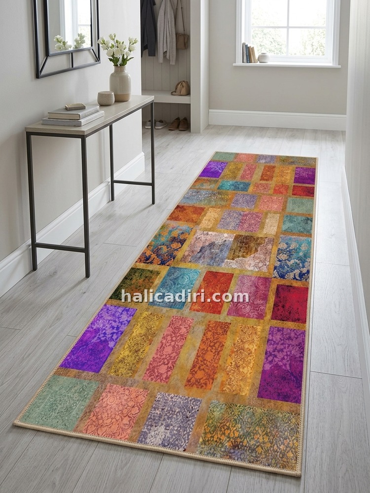 Quintesa Patch169 Patchwork Bambu Halı: Yaşam Alanlarınızda Kültürel Derinlik ve Sofistike Zarafet, antre ve giriş kullanımı