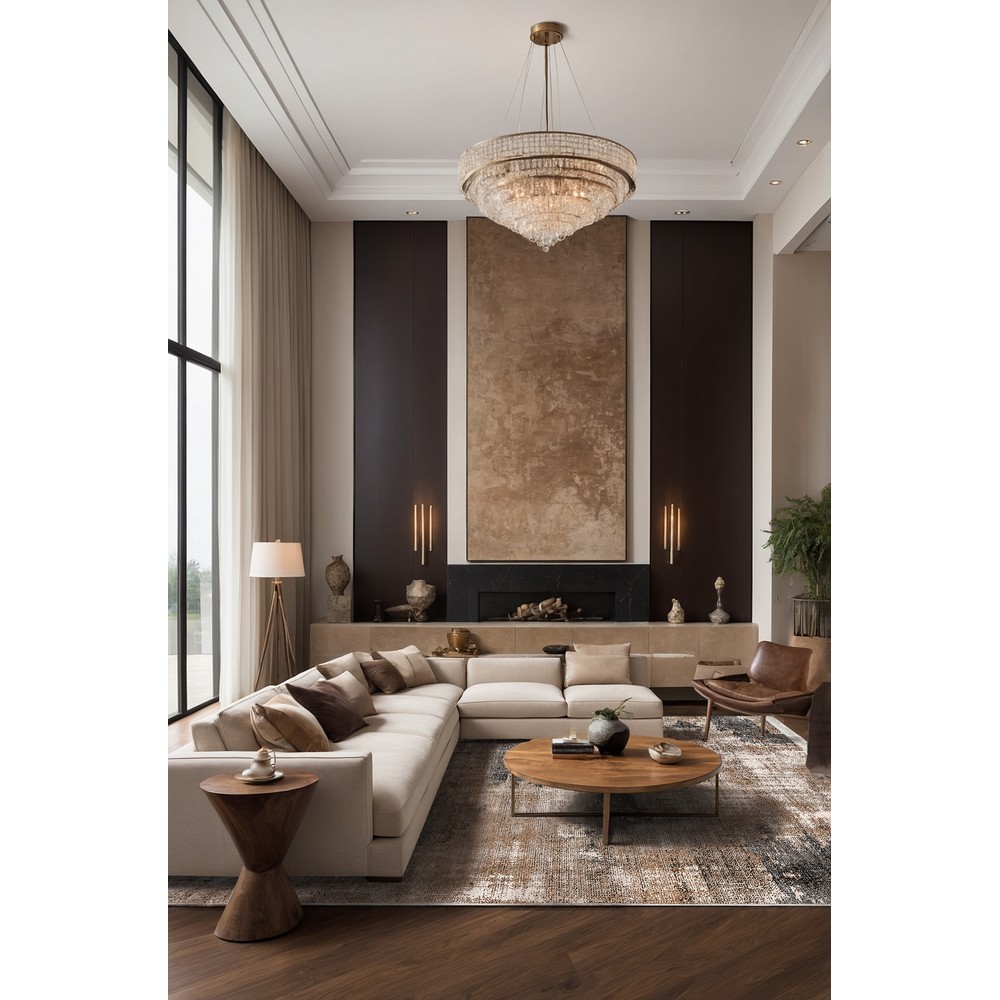 Vezura 10372 Bambu Halı: Kahve Tonlarında Modern Soyut Doku