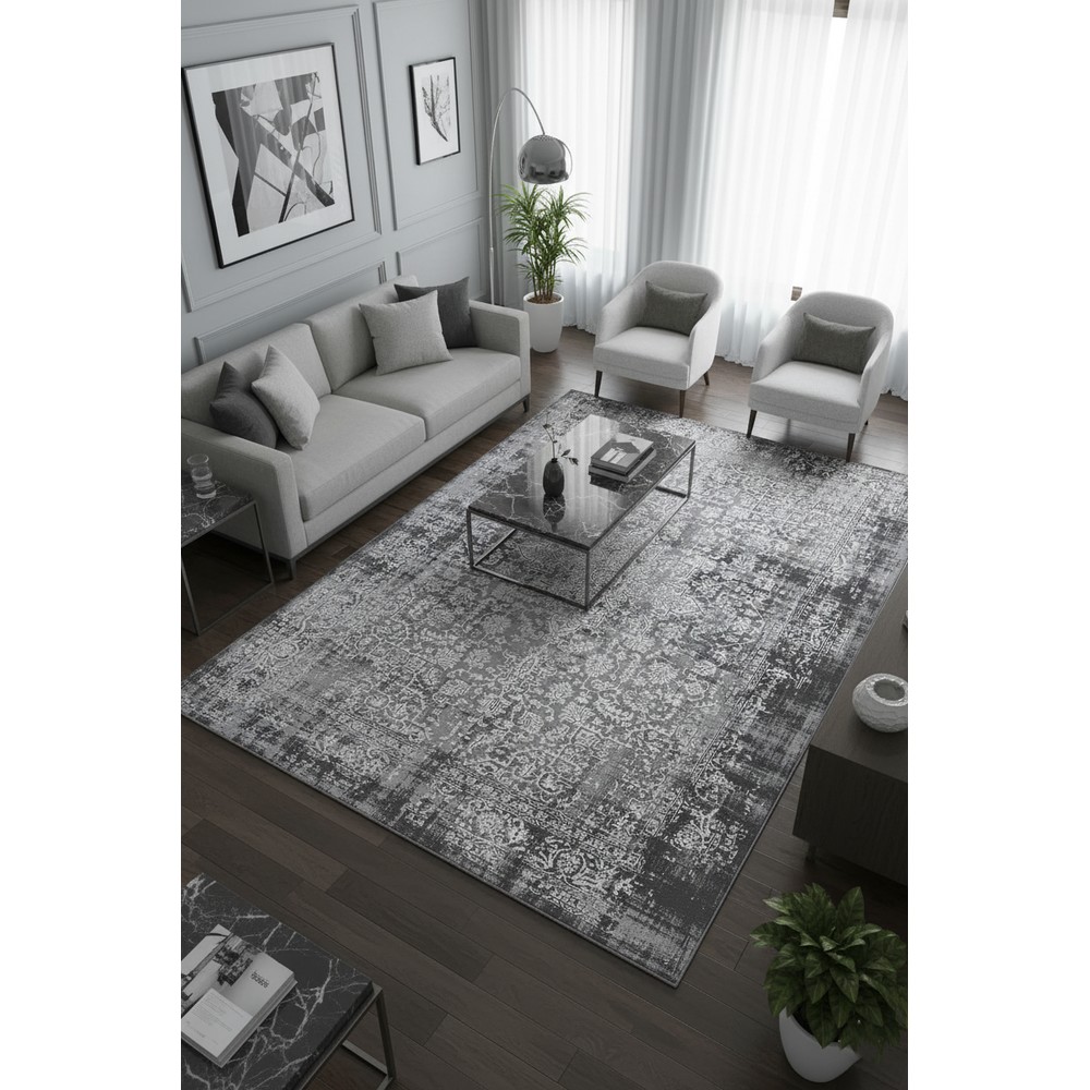 Vezura V10093 Gri Halı: Sade Şıklığın Modern Yorumu, oda içi kullanım
