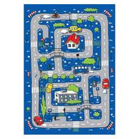 Piccolo 075 Lacivert Yol Desenli Egitici Oyun Çocuk Bambu Halı - 2. Görsel