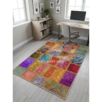 Quintesa Patch169 Patchwork Bambu Halı: Yaşam Alanlarınızda Kültürel Derinlik ve Sofistike Zarafet, çalışma odasında kullanım