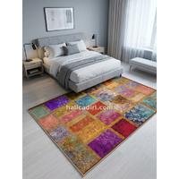 Quintesa Patch169 Patchwork Bambu Halı: Yaşam Alanlarınızda Kültürel Derinlik ve Sofistike Zarafet, yatak odasında kullanım