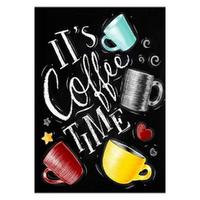 Siyah Coffee Time Yazili Şönil Mutfak Halısi - 2. Görsel